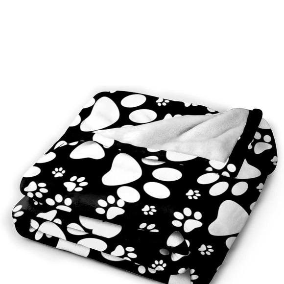 Plush Paw Print Fleece Throw - Picture 2 of 4